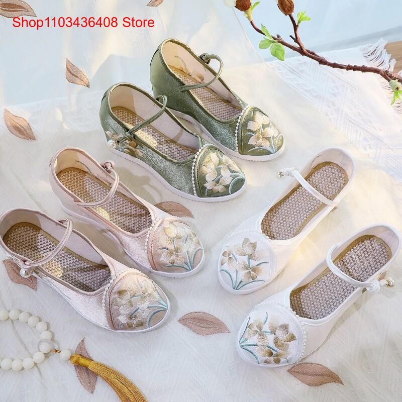 Ethnic Style - Nowe lekkie buty materiałowe na grubej