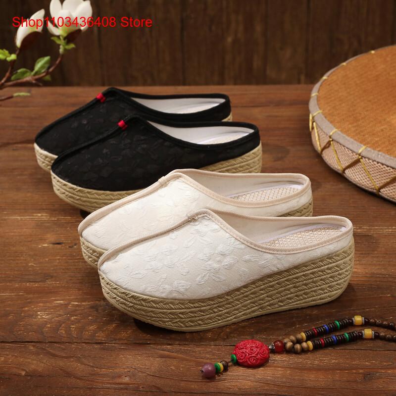 Ethnic Style - Nowe stylowe kapcie, lekkie, na grubej