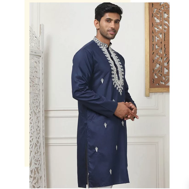 Kurta Men Cotton - Męski płaszcz w tradycyjnym indyjskim stylu