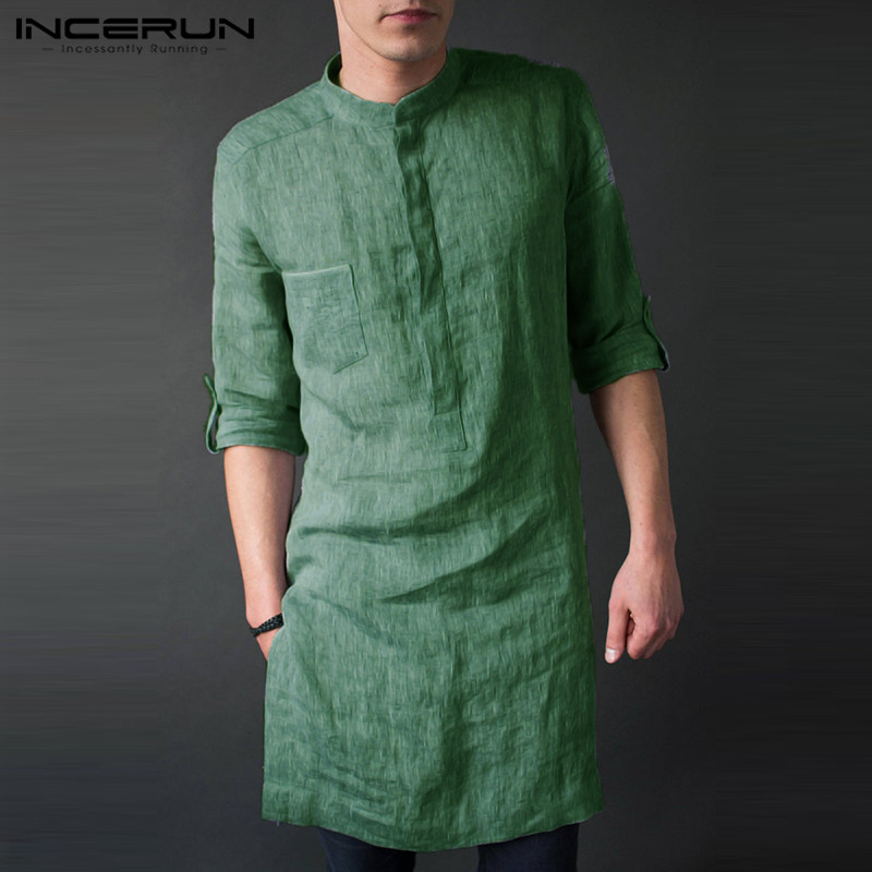 INCERUN Męskie koszulki midi z – Kurta Men Cotton recenzja i cena