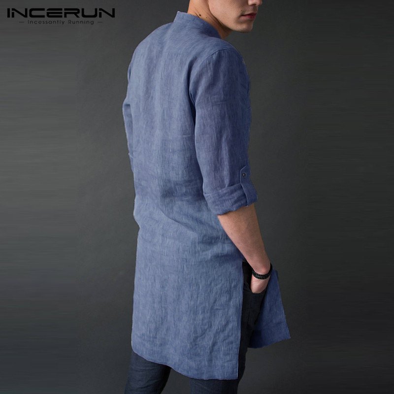 INCERUN Męskie koszulki z dług – Kurta Men Cotton recenzja i cena