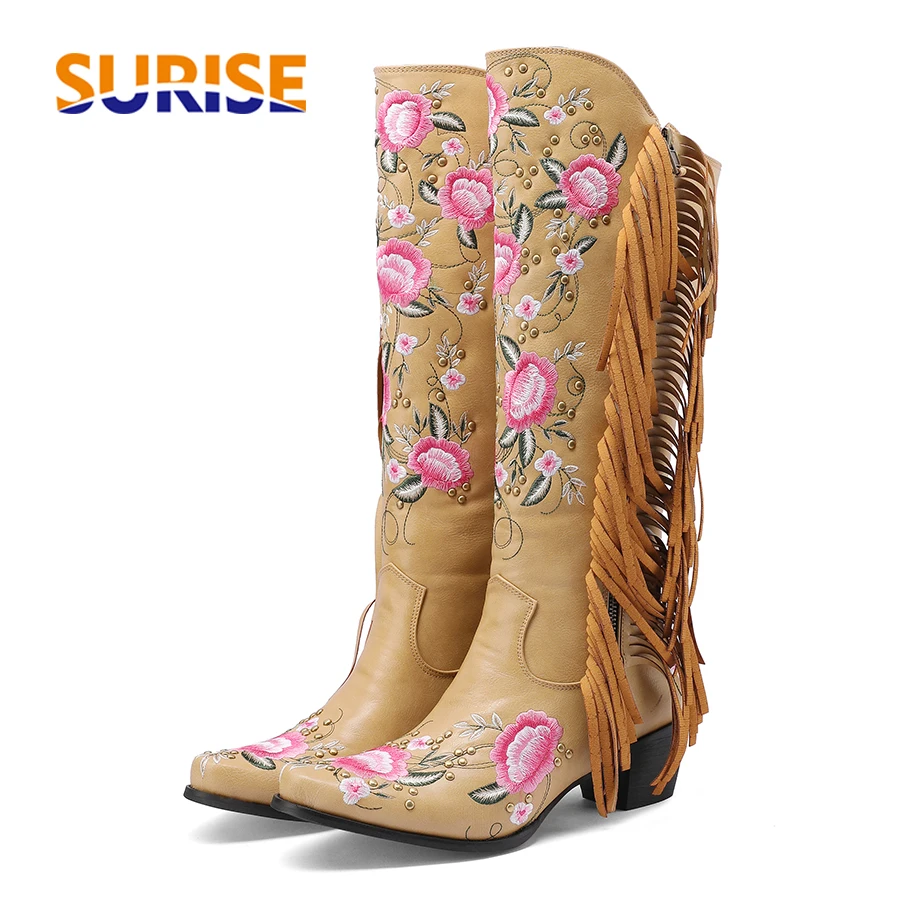 Moda Haft Kwiat Zachodnie buty – Ethnic Fashion In recenzja i cena