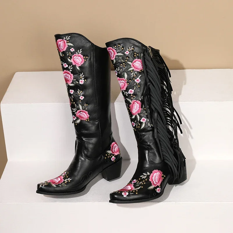Moda Haft Kwiat Zachodnie buty – Ethnic Fashion In recenzja i cena